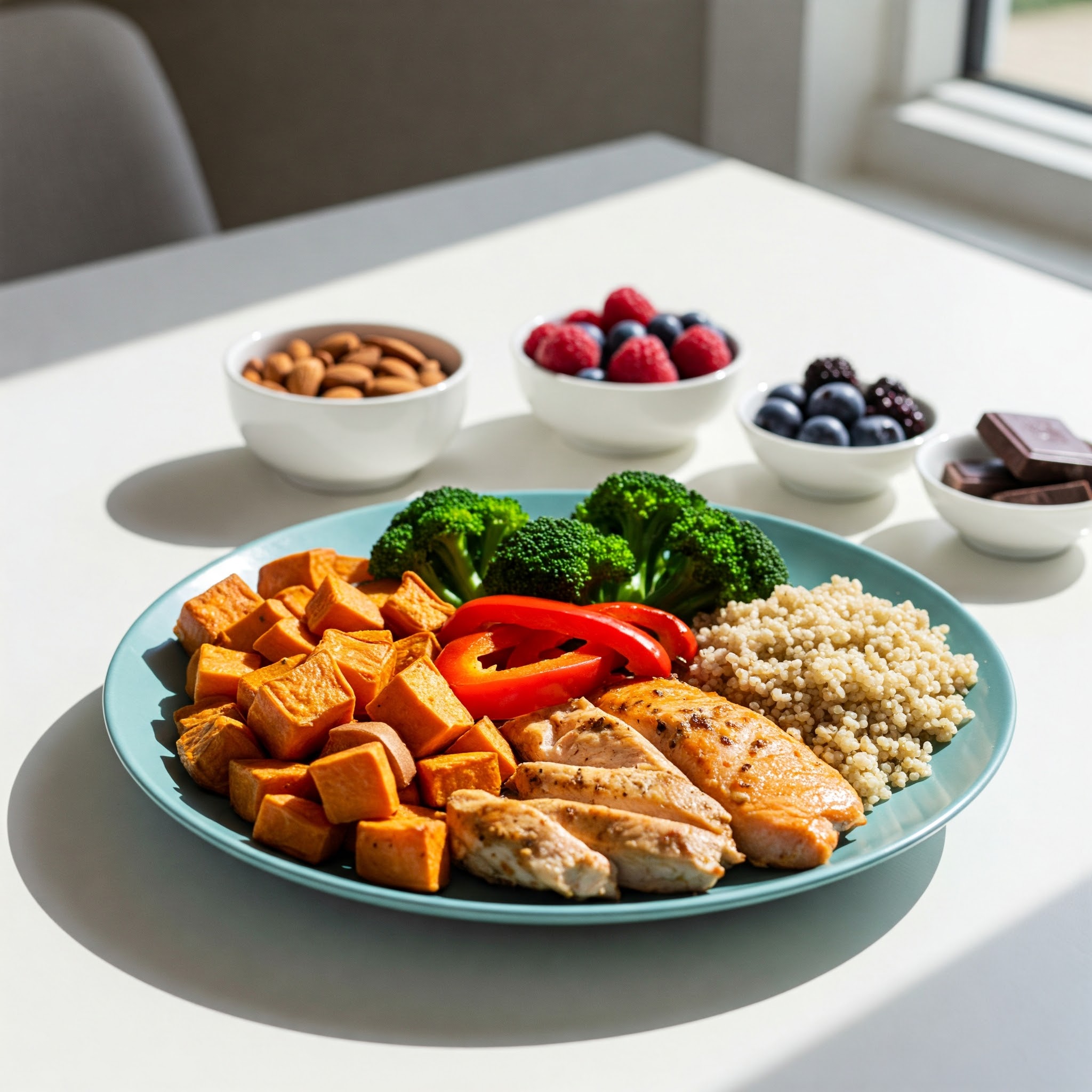 Healthy meal with protein and vegetables